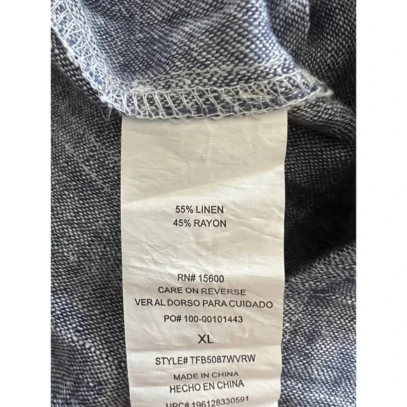 Daisy & Delilah Women XL Blue Linen Blend Ruffle Hem Elastic Waist Shorts New - Picture 7 of 7